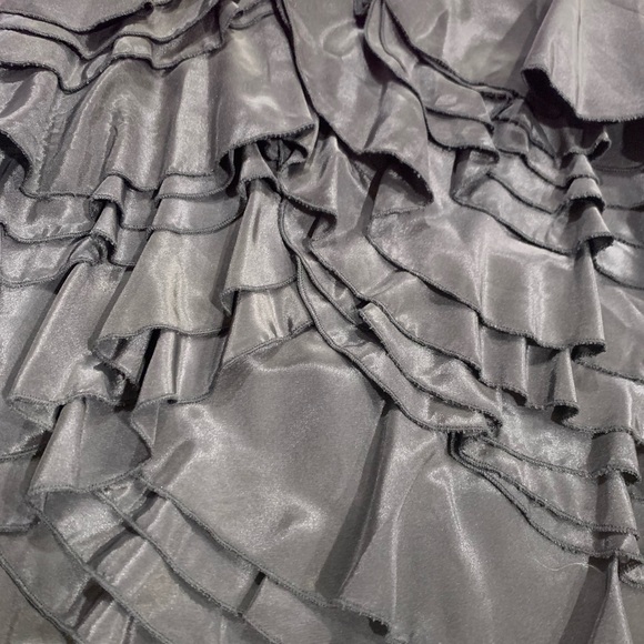 Aryn K. Pink Top Black Ruffled Skirt Dress with Sash Small - Picture 5 of 8